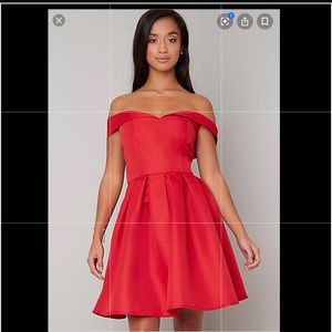 Chi Chi London fold over Bardot midi dress NWT